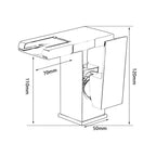 Robinet lavabo salle de bain design cascade led température - Noir