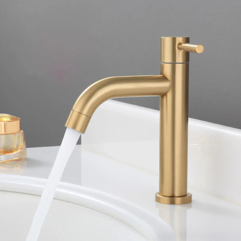Robinet lavabo salle de bain minimaliste - Doré brossé