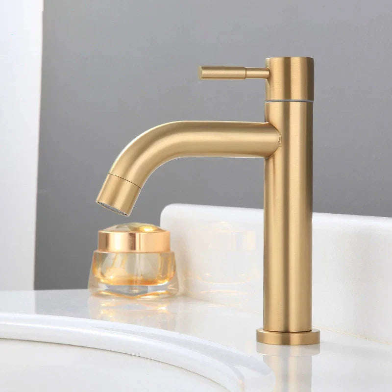 Robinet lavabo salle de bain minimaliste - Doré brossé
