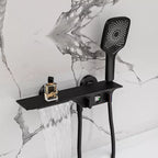Robinet baignoire salle de bain cascade douchette affichage numérique - Noir - Laiton