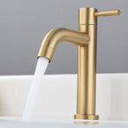 Robinet lavabo salle de bain minimaliste - Doré brossé