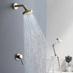 Robinet douche salle de bain mural encastrable minimaliste - Doré - Laiton