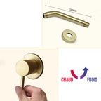 Robinet douche salle de bain mural encastrable minimaliste - Doré - Laiton