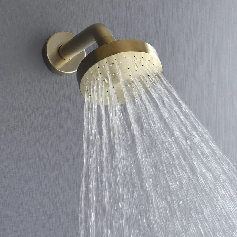 Robinet douche salle de bain mural encastrable minimaliste - Doré - Laiton