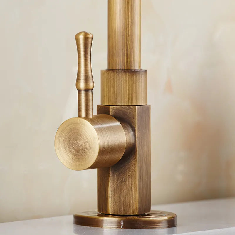 Robinet évier cuisine minimaliste rétro bronze - Doré - Laiton