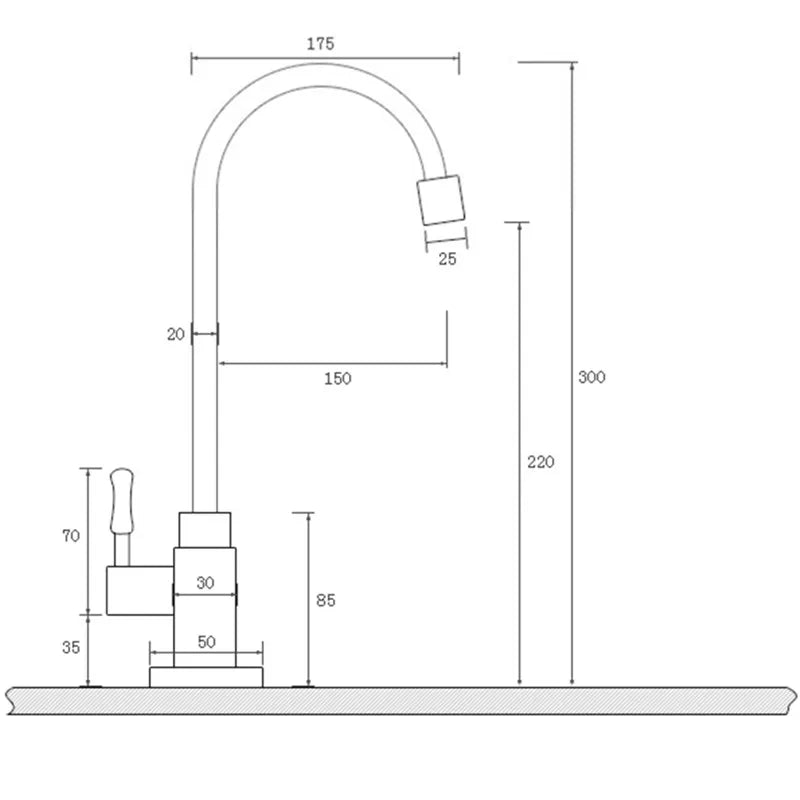 Robinet évier cuisine minimaliste rétro bronze - Doré - Laiton