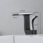 Robinet lavabo salle de bain plat géométrique mitigeur design - Noir - Laiton