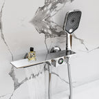 Robinet baignoire salle de bain cascade douchette affichage numérique - Argenté - Laiton