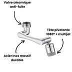 Rallonge de robinet pivotant - argenté - Acier inoxydable