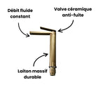 Robinet lavabo salle de bain haut minimaliste - Doré - Laiton